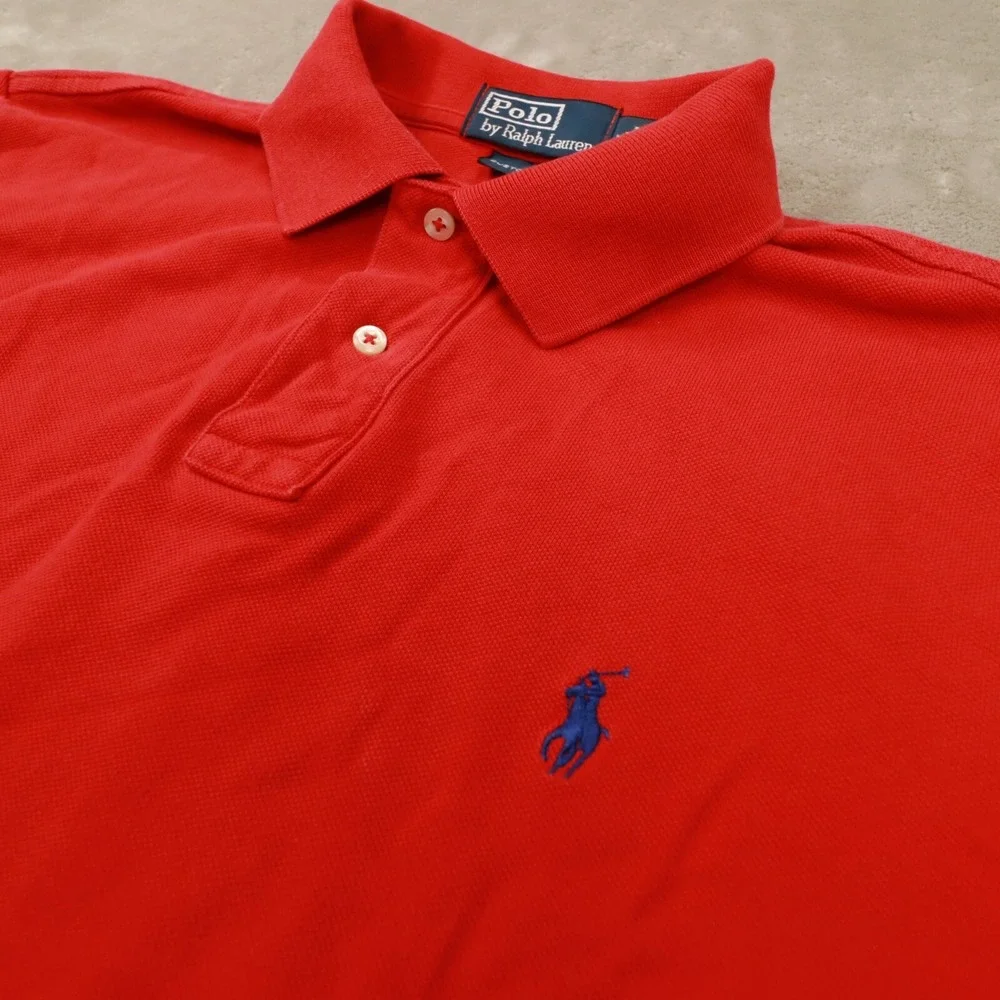 Polo Ralph Lauren‎ Men's Red Custom Fit Short Sleeve Polo Shirt size Large